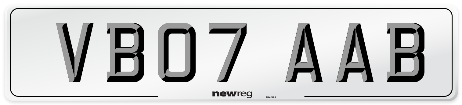 VB07 AAB Number Plate from New Reg